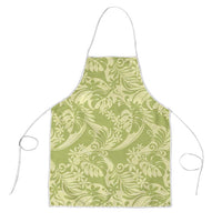 Tahiti Olive Tiare Floral Apron Monstera Palm Tropical Leaves - Polynesian Pride