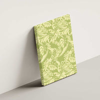 Tahiti Olive Tiare Floral Canvas Wall Art Monstera Palm Tropical Leaves - Polynesian Pride