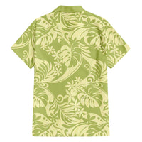 Tahiti Olive Tiare Floral Family Matching Mermaid Dress and Hawaiian Shirt Monstera Palm Tropical Leaves - Polynesian Pride