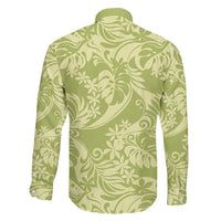 Tahiti Olive Tiare Floral Family Matching Mermaid Dress and Hawaiian Shirt Monstera Palm Tropical Leaves - Polynesian Pride