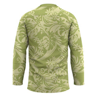 Tahiti Olive Tiare Floral Hockey Jersey Monstera Palm Tropical Leaves LT01 - Polynesian Pride