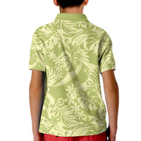 Tahiti Olive Tiare Floral Kid Polo Shirt Monstera Palm Tropical Leaves LT01 - Polynesian Pride