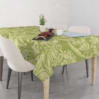 Tahiti Olive Tiare Floral Tablecloth Monstera Palm Tropical Leaves - Polynesian Pride