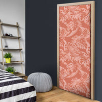Tahiti Puatou Tiare Floral Door Cover Monstera Palm Tropical Leaves - Polynesian Pride