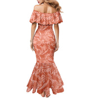 Tahiti Puatou Tiare Floral Family Matching Mermaid Dress and Hawaiian Shirt Monstera Palm Tropical Leaves - Polynesian Pride