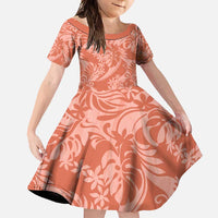 Tahiti Puatou Tiare Floral Family Matching Off Shoulder Maxi Dress and Hawaiian Shirt Monstera Palm Tropical Leaves - Polynesian Pride