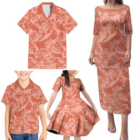 Tahiti Puatou Tiare Floral Family Matching Puletasi and Hawaiian Shirt Monstera Palm Tropical Leaves - Polynesian Pride