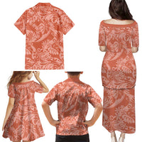 Tahiti Puatou Tiare Floral Family Matching Puletasi and Hawaiian Shirt Monstera Palm Tropical Leaves - Polynesian Pride