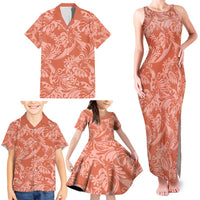 Tahiti Puatou Tiare Floral Family Matching Tank Maxi Dress and Hawaiian Shirt Monstera Palm Tropical Leaves - Polynesian Pride