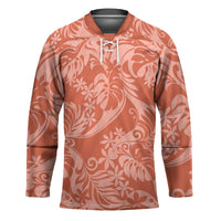 Tahiti Puatou Tiare Floral Hockey Jersey Monstera Palm Tropical Leaves - Polynesian Pride