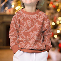 Tahiti Puatou Tiare Floral Kid Ugly Christmas Sweater Monstera Palm Tropical Leaves - Polynesian Pride