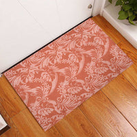 Tahiti Puatou Tiare Floral Rubber Doormat Monstera Palm Tropical Leaves - Polynesian Pride