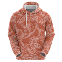 Tahiti Puatou Tiare Floral Zip Hoodie Monstera Palm Tropical Leaves - Polynesian Pride