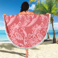 Tahiti Tarona Tiare Floral Beach Blanket Monstera Palm Tropical Leaves - Polynesian Pride