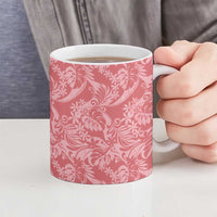 Tahiti Tarona Tiare Floral Ceramic Mug Monstera Palm Tropical Leaves - Polynesian Pride