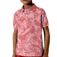 Tahiti Tarona Tiare Floral Kid Polo Shirt Monstera Palm Tropical Leaves - Polynesian Pride