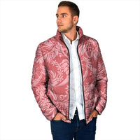 Tahiti Tarona Tiare Floral Padded Jacket Monstera Palm Tropical Leaves - Polynesian Pride