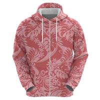 Tahiti Tarona Tiare Floral Zip Hoodie Monstera Palm Tropical Leaves - Polynesian Pride