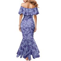 Tahiti Vareau Tiare Floral Family Matching Mermaid Dress and Hawaiian Shirt Monstera Palm Tropical Leaves - Polynesian Pride