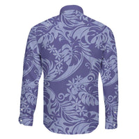 Tahiti Vareau Tiare Floral Family Matching Off The Shoulder Long Sleeve Dress and Hawaiian Shirt Monstera Palm Tropical Leaves - Polynesian Pride