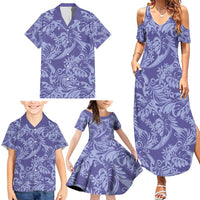 Tahiti Vareau Tiare Floral Family Matching Summer Maxi Dress and Hawaiian Shirt Monstera Palm Tropical Leaves - Polynesian Pride