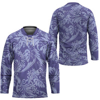 Tahiti Vareau Tiare Floral Hockey Jersey Monstera Palm Tropical Leaves - Polynesian Pride