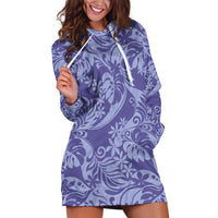 Tahiti Vareau Tiare Floral Hoodie Dress Monstera Palm Tropical Leaves - Polynesian Pride