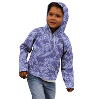 Tahiti Vareau Tiare Floral Kid Hoodie Monstera Palm Tropical Leaves - Polynesian Pride
