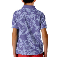 Tahiti Vareau Tiare Floral Kid Polo Shirt Monstera Palm Tropical Leaves - Polynesian Pride