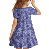 Tahiti Vareau Tiare Floral Kid Short Sleeve Dress Monstera Palm Tropical Leaves - Polynesian Pride