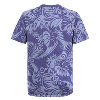 Tahiti Vareau Tiare Floral Rugby Jersey Monstera Palm Tropical Leaves - Polynesian Pride
