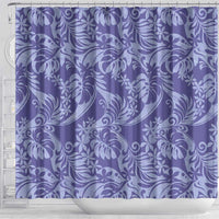 Tahiti Vareau Tiare Floral Shower Curtain Monstera Palm Tropical Leaves - Polynesian Pride