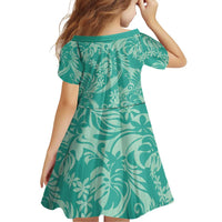 Tahiti Teal Tiare Floral Family Matching Tank Maxi Dress and Hawaiian Shirt Monstera Palm Tropical Leaves - Polynesian Pride
