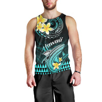 Hawaii Men Tank Top Polynesian Shark with Kakau Turquoise Version LT01 - Polynesian Pride