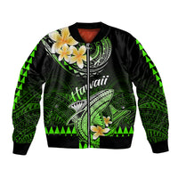 Hawaii Bomber Jacket Polynesian Shark with Kakau Green Version LT01 Unisex Green - Polynesian Pride