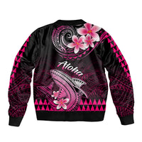 Hawaii Bomber Jacket Polynesian Shark with Kakau Pink Version LT01 - Polynesian Pride