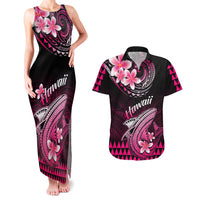 Hawaii Couples Matching Tank Maxi Dress and Hawaiian Shirt Polynesian Shark with Kakau Pink Version LT01 Pink - Polynesian Pride