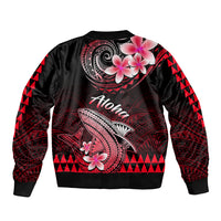 Hawaii Bomber Jacket Polynesian Shark with Kakau Red Version LT01 - Polynesian Pride