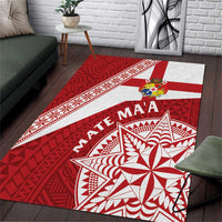 Tonga Rugby Mate Maa Area Rug Ngatu Pattern LT01 Red - Polynesian Pride