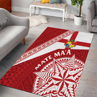 Tonga Rugby Mate Maa Area Rug Ngatu Pattern LT01 - Polynesian Pride