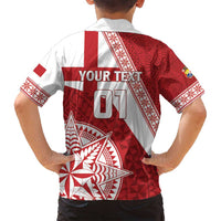 Custom Tonga Rugby Mate Maa Family Matching Tank Maxi Dress and Hawaiian Shirt Ngatu Pattern