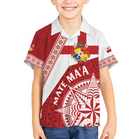 Custom Tonga Rugby Mate Maa Family Matching Tank Maxi Dress and Hawaiian Shirt Ngatu Pattern