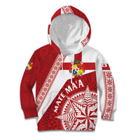 Custom Tonga Rugby Mate Maa Kid Hoodie Ngatu Pattern LT01 Hoodie Red - Polynesian Pride