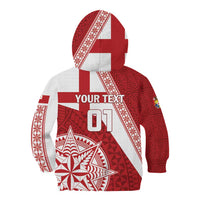Custom Tonga Rugby Mate Maa Kid Hoodie Ngatu Pattern LT01 - Polynesian Pride