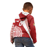 Custom Tonga Rugby Mate Maa Kid Hoodie Ngatu Pattern LT01 - Polynesian Pride