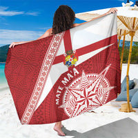 Tonga Rugby Mate Maa Sarong Ngatu Pattern LT01 One Size 44 x 66 inches Red - Polynesian Pride