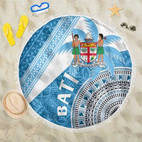 Fiji Rugby Bati Beach Blanket Tapa Pattern LT01 One Size 150cm Blue - Polynesian Pride