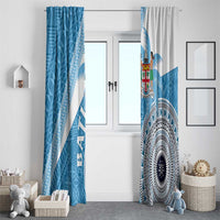 Fiji Rugby Bati Window Curtain Tapa Pattern