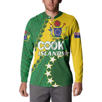 Custom Cook Islands Rugby Kukis Button Sweatshirt Circle Stars
