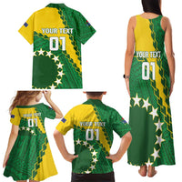 Custom Cook Islands Rugby Kukis Family Matching Tank Maxi Dress and Hawaiian Shirt Circle Stars